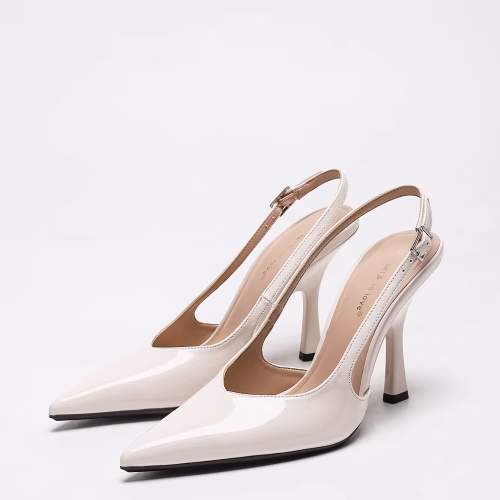 Ladies Closed Toe High Heeled Buckel Sandals