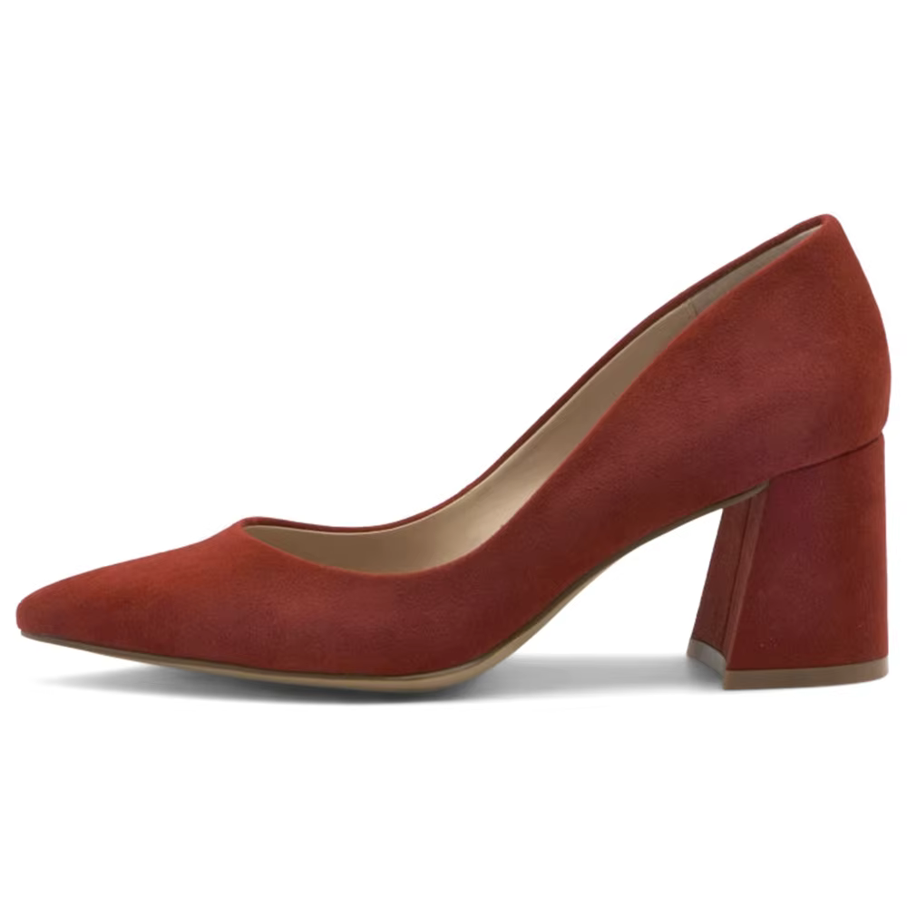 Women's Black Pointed Toe Block Heel Court Shoes