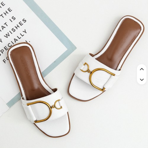 Ladies Square Toe Flat Sandals