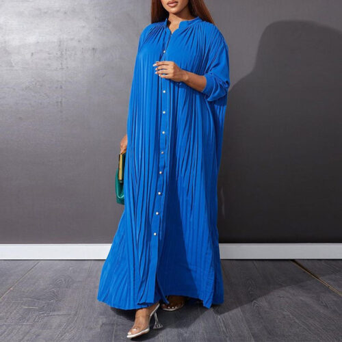 Plus Size Women’s Shirt  Pleated Dress