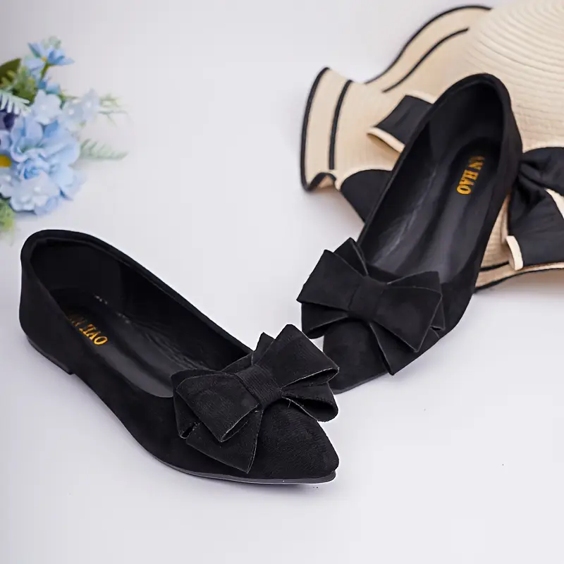 Women's Faux Suede Pointed Toe Ballet Flats