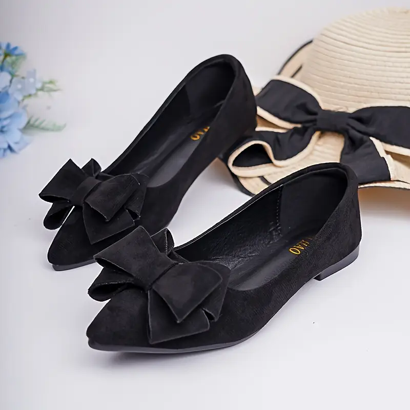 Women's Faux Suede Pointed Toe Ballet Flats