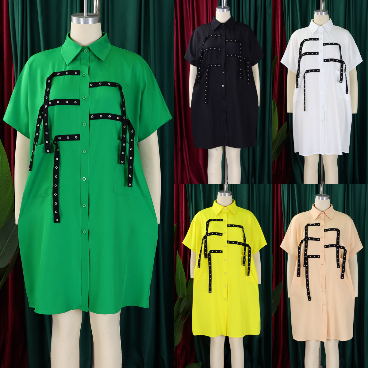 Women's Printed Midi Shirt Dress - Image 3