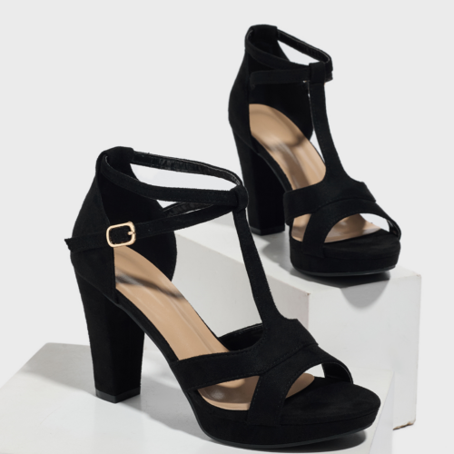 Women’s Strappy Open Toe Chunky Heel Sandals