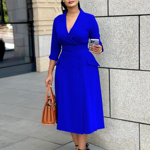 Women’s V-Neck Bodycon Office Dress