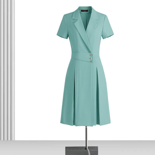 Women’s V-Neck Fit & Flare Office Dress